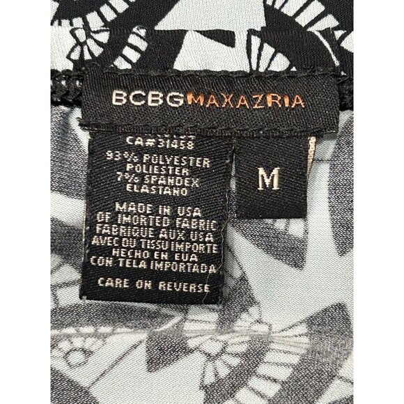 BCBG Max Azria Womens Black Mint Green Patterned Stretch Pencil Skirt Sz Medium - Picture 5 of 8